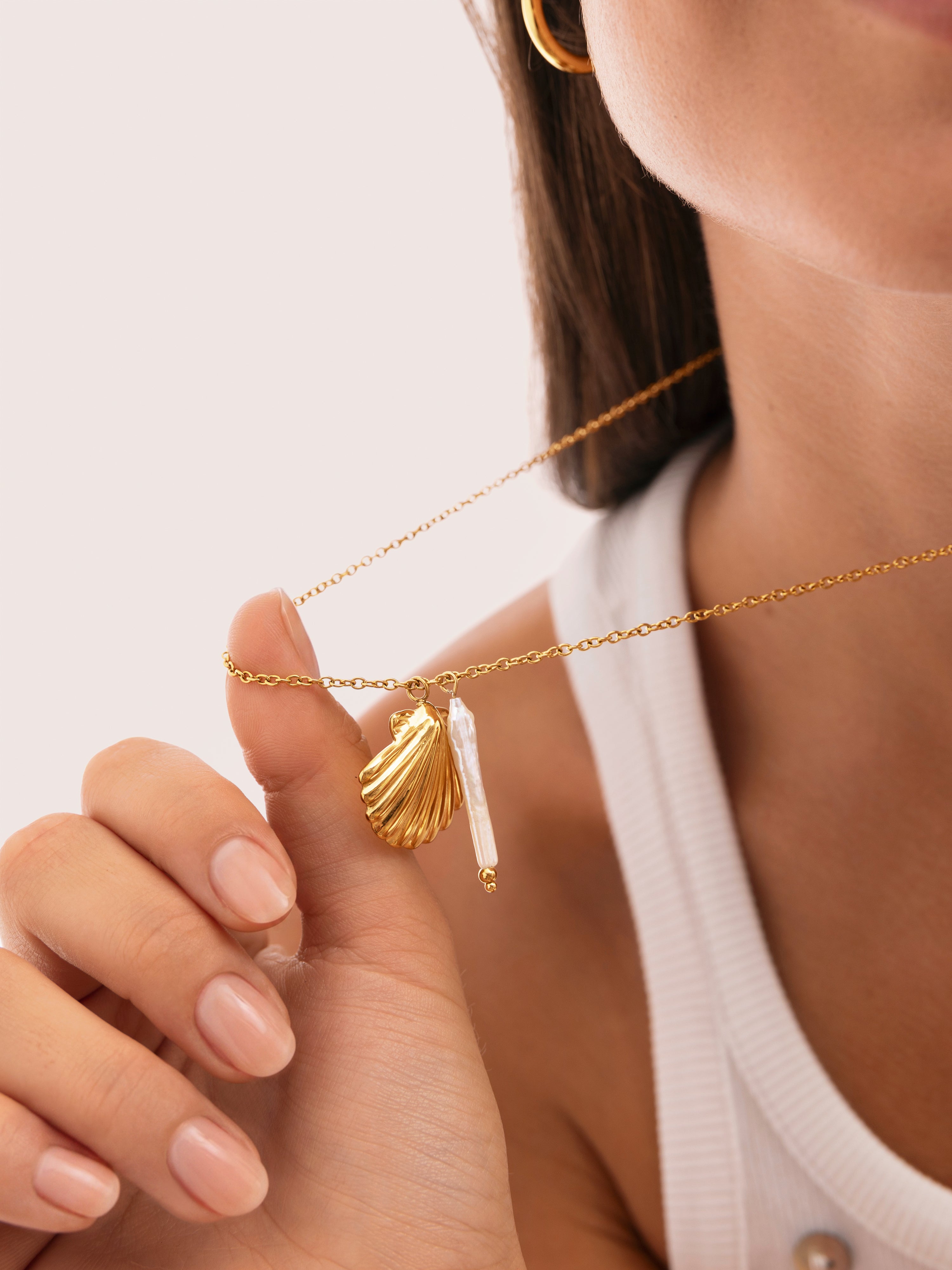 Collier Irida Acier Plaqué Or