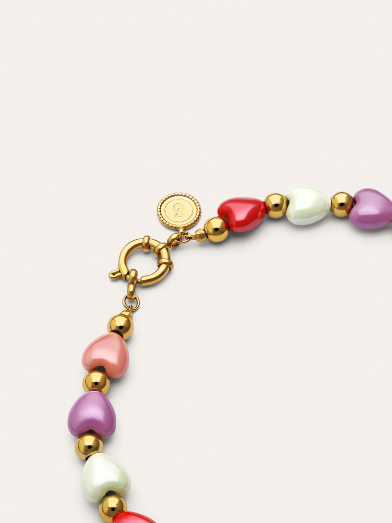 L'Amour à Paris Color Halskette, Edelstahl vergoldet
