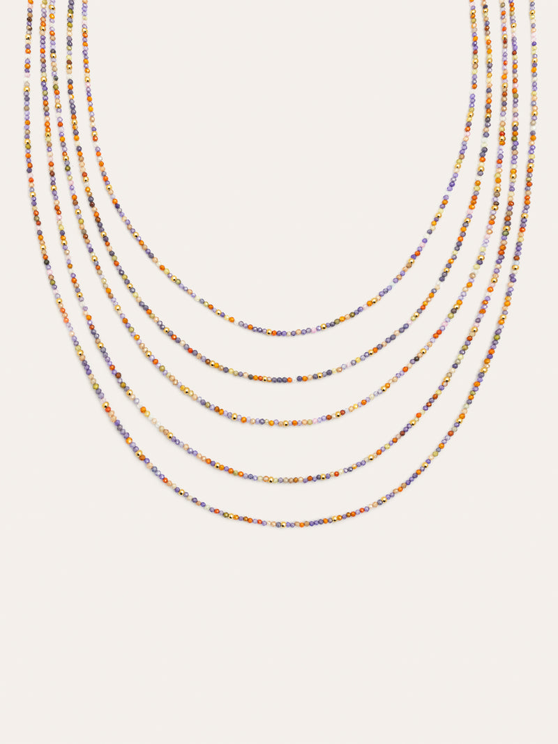 Lange Halskette Crystals Cleopatra Edelstahl mit 18kt Goldbeschichtung