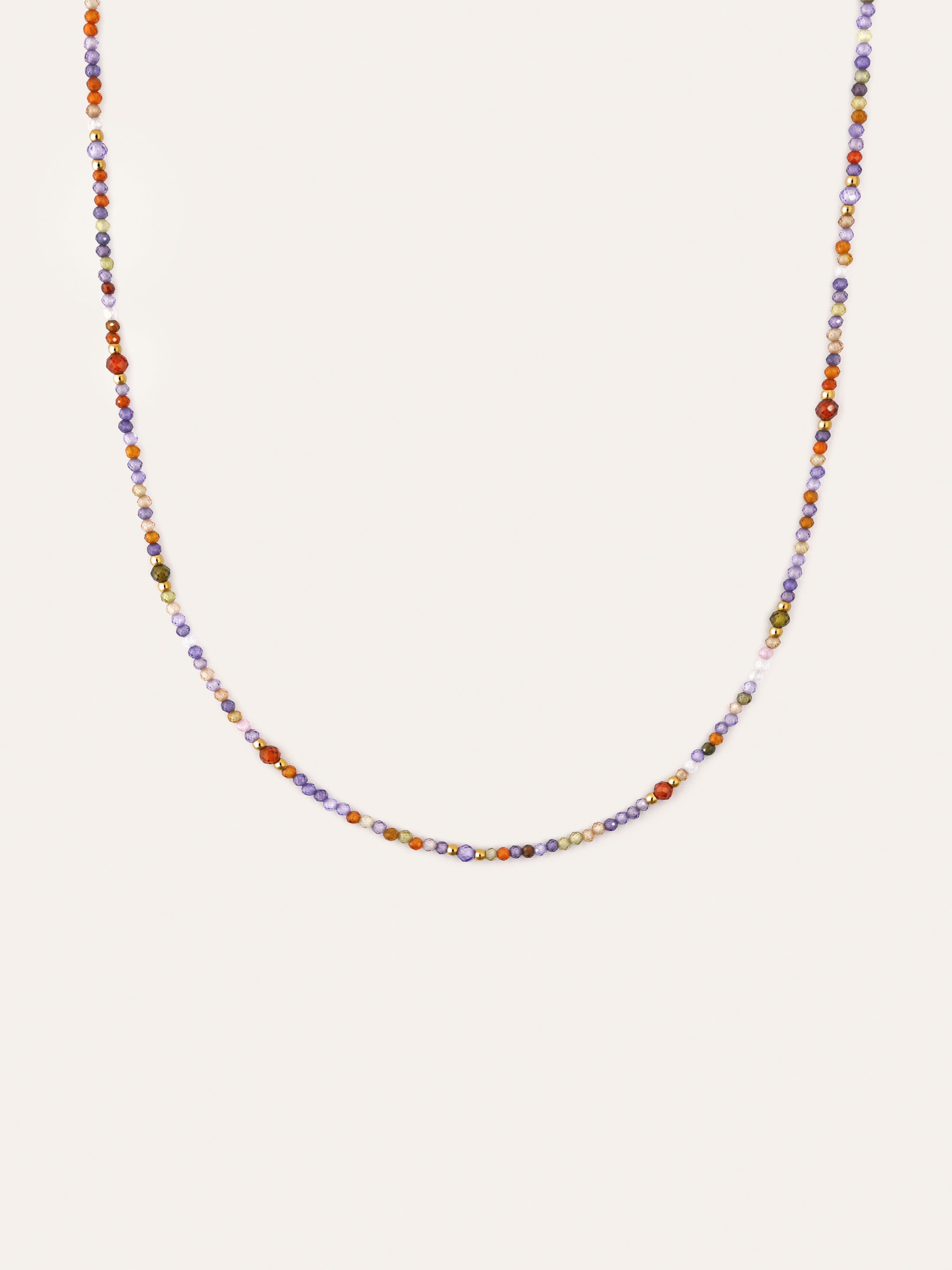 Collar Long Full Crystal Summer Acero Baño Oro