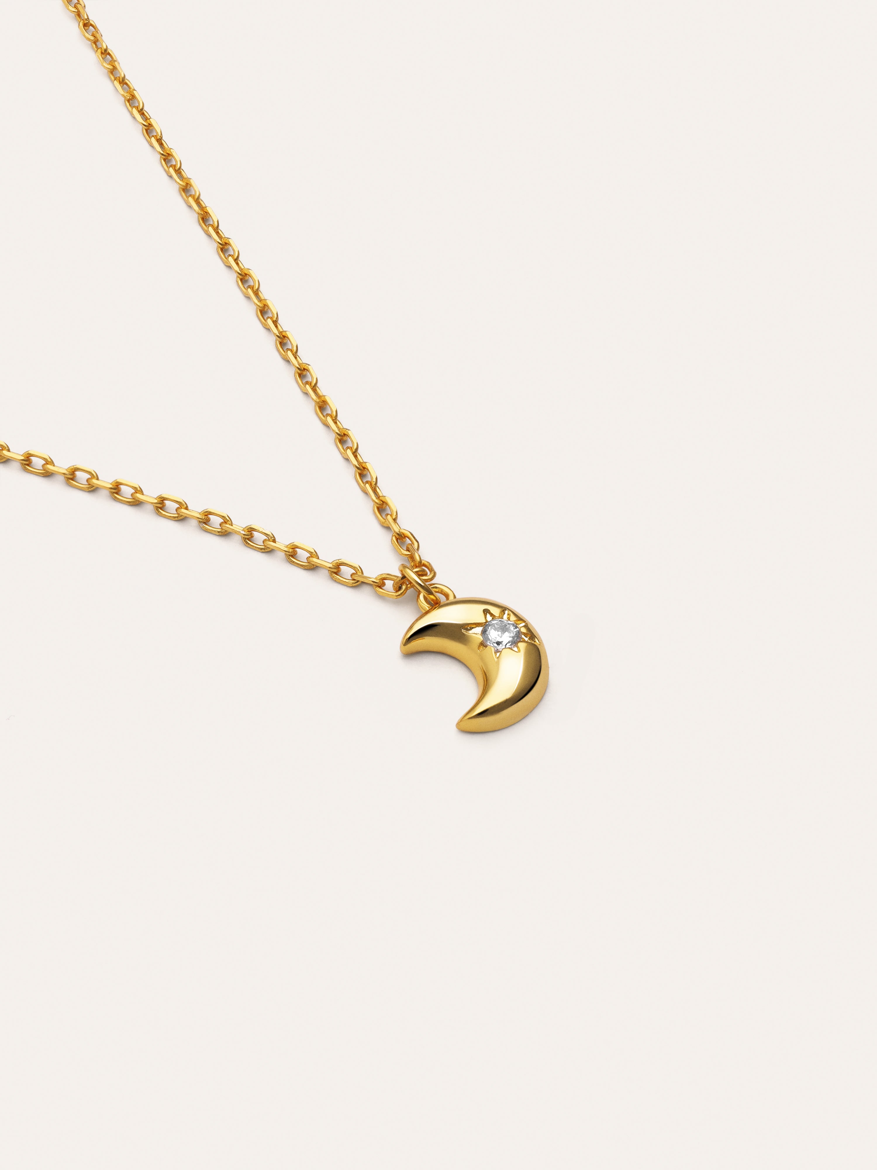 Little Moon Spark Halskette, Silber, vergoldet