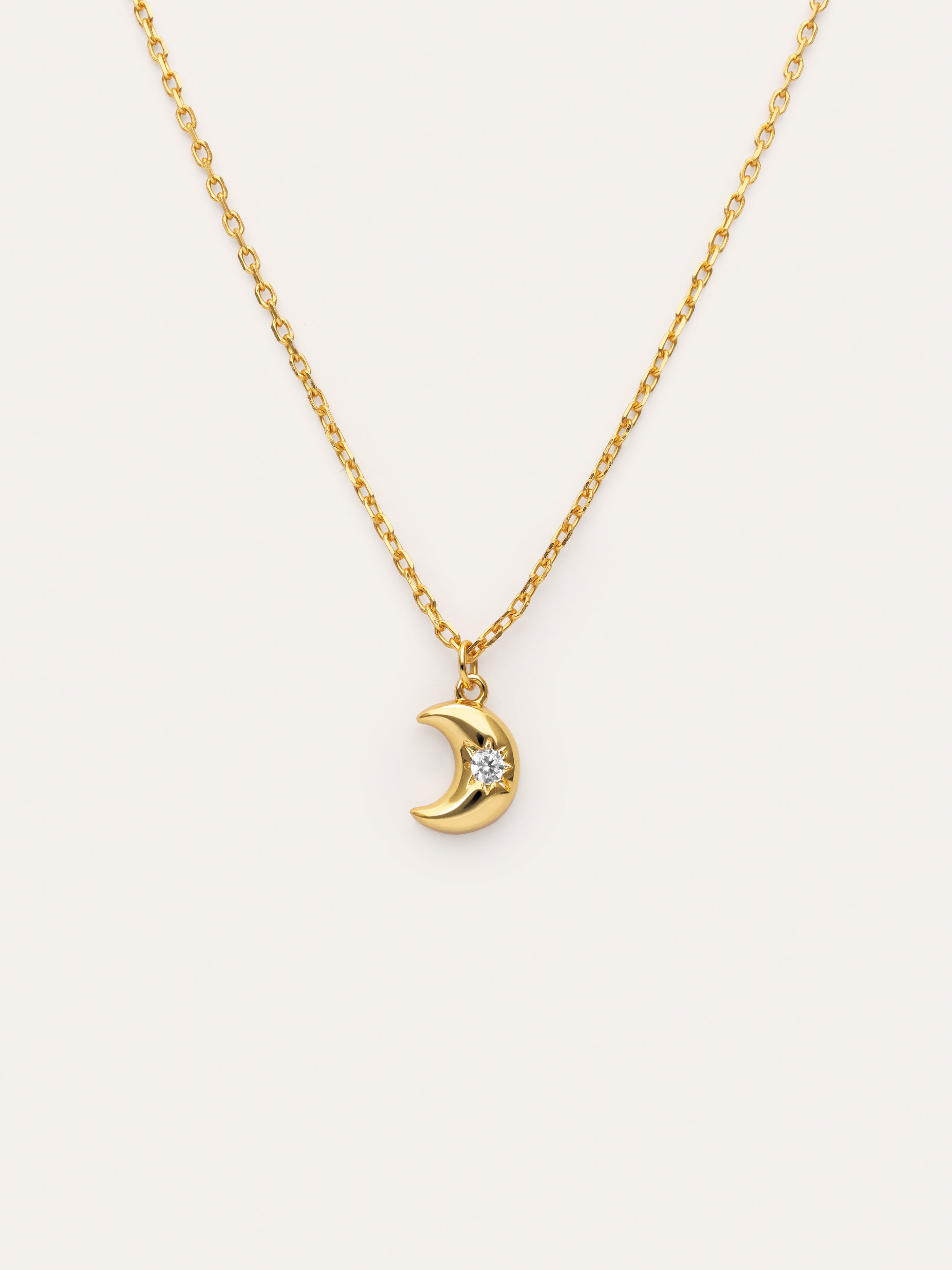 Little Moon Spark Halskette, Silber, vergoldet