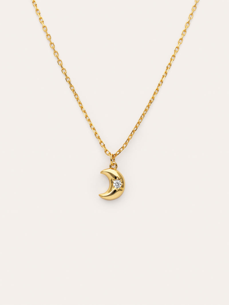 Little Moon Spark Halskette, Silber, vergoldet