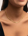 Collier Lisse Sparkling Acier Plaqué Or