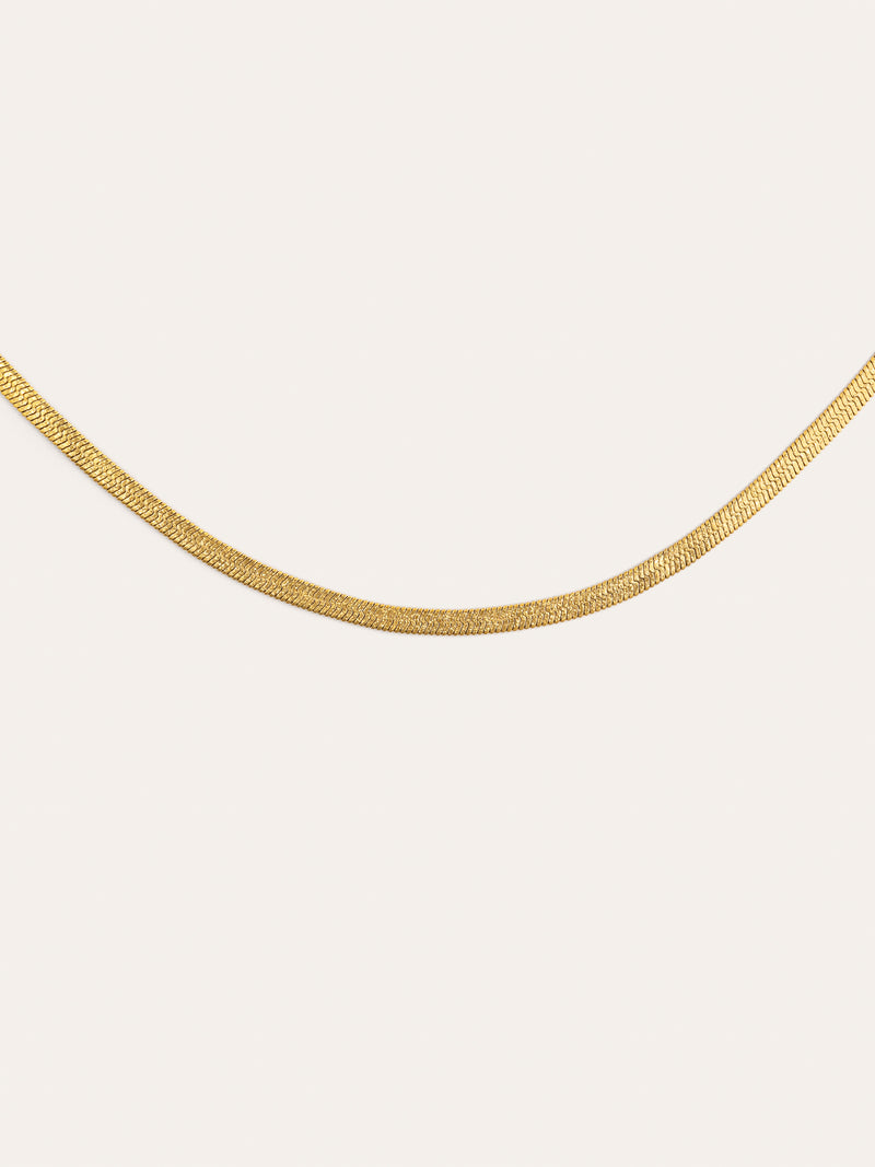 Collier Lisse Sparkling Acier Plaqué Or