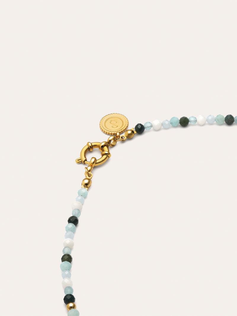 Langer Halsreif Altea Ice Edelstahl mit 18kt Goldbeschichtung