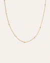 Long Pearl Dots Halskette Stahl, vergoldet