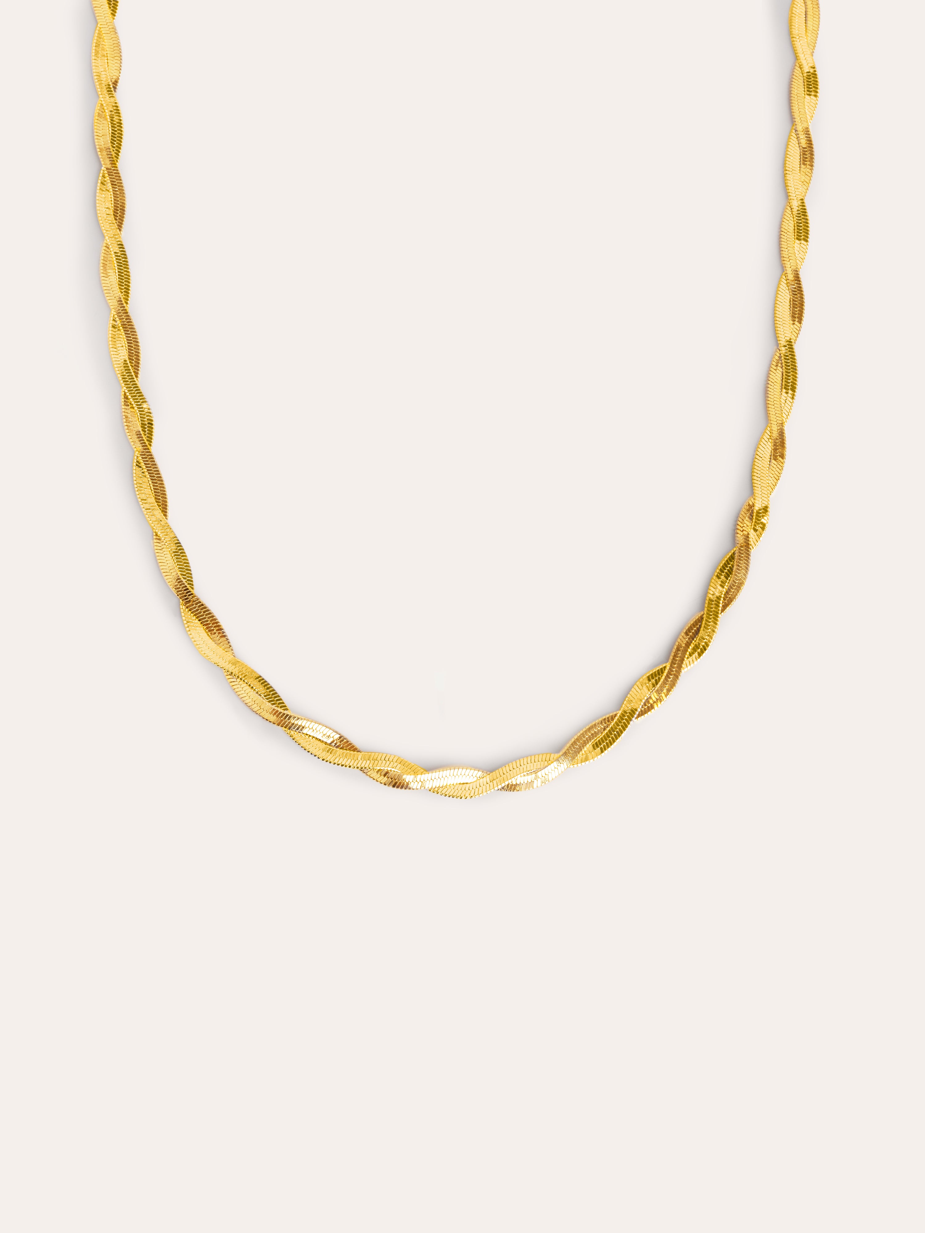 Lisse Twister Stainless Steel Gold Necklace