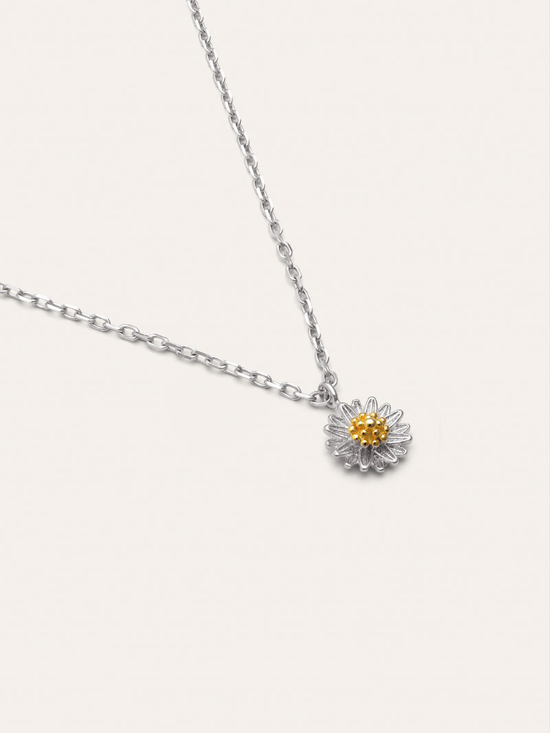 Gänseblümchen Halskette Silber