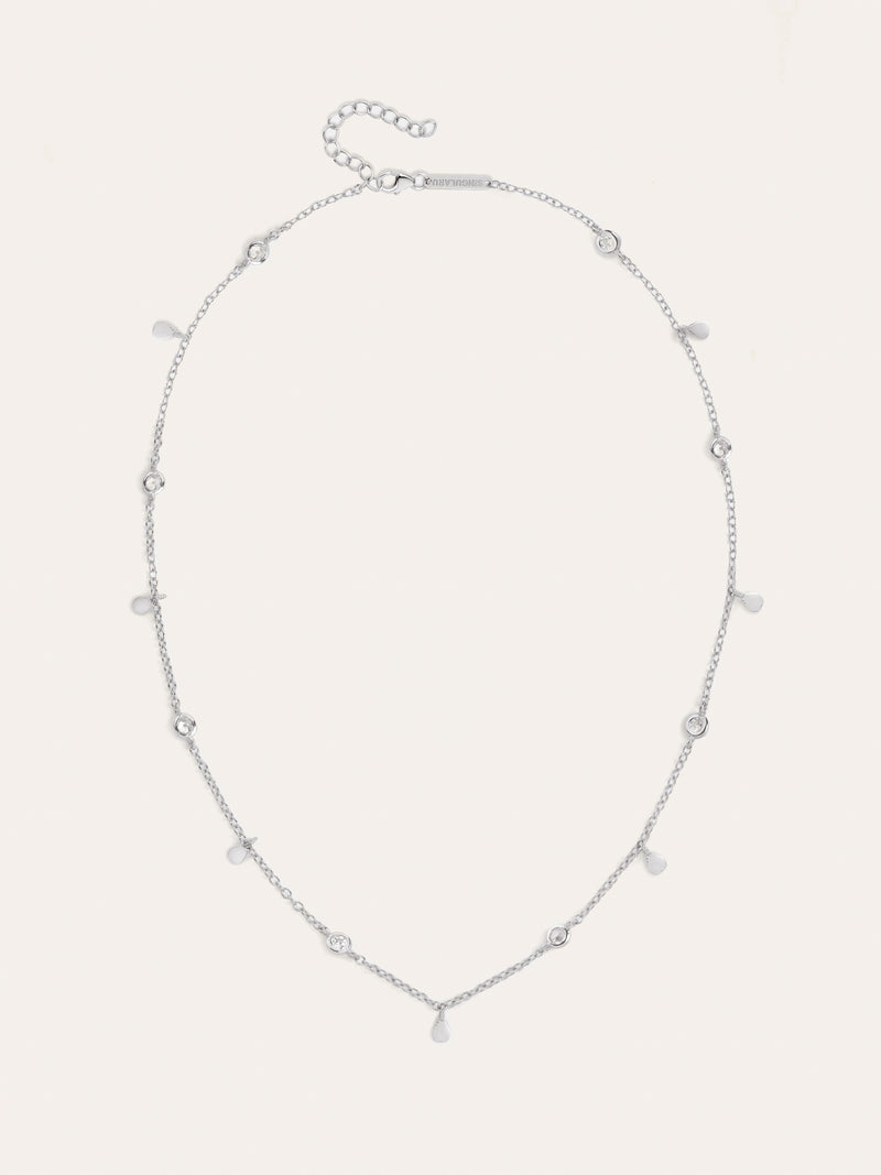 Mini Spark Drop Halskette Silber