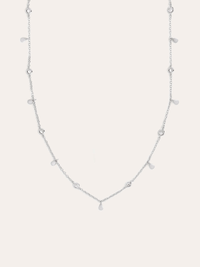 Mini Spark Drop Halskette Silber