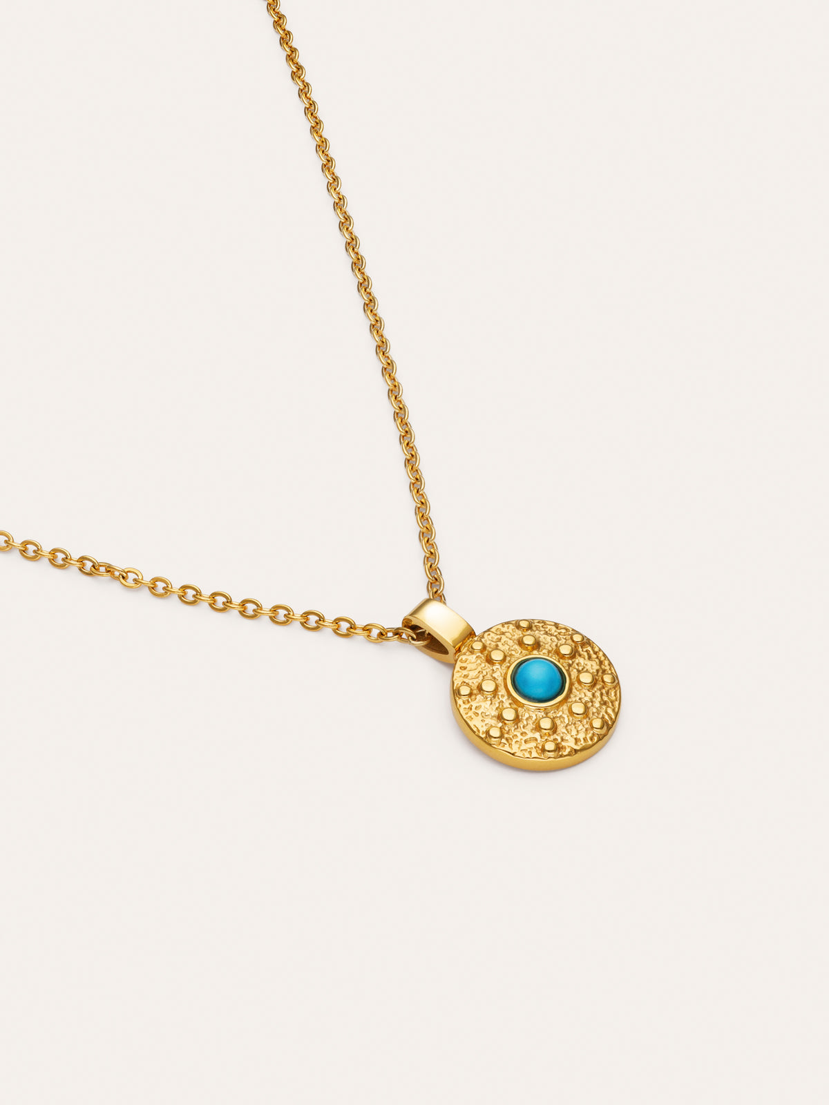 Imagen detalle de Colar Medallion Aqua Aço Banhado a Ouro