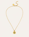 Colar Medallion Aqua Aço Banhado a Ouro - vista 4
