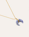 Halskette Mini Mond Blau Stahl mit 18kt Goldbeschichtung