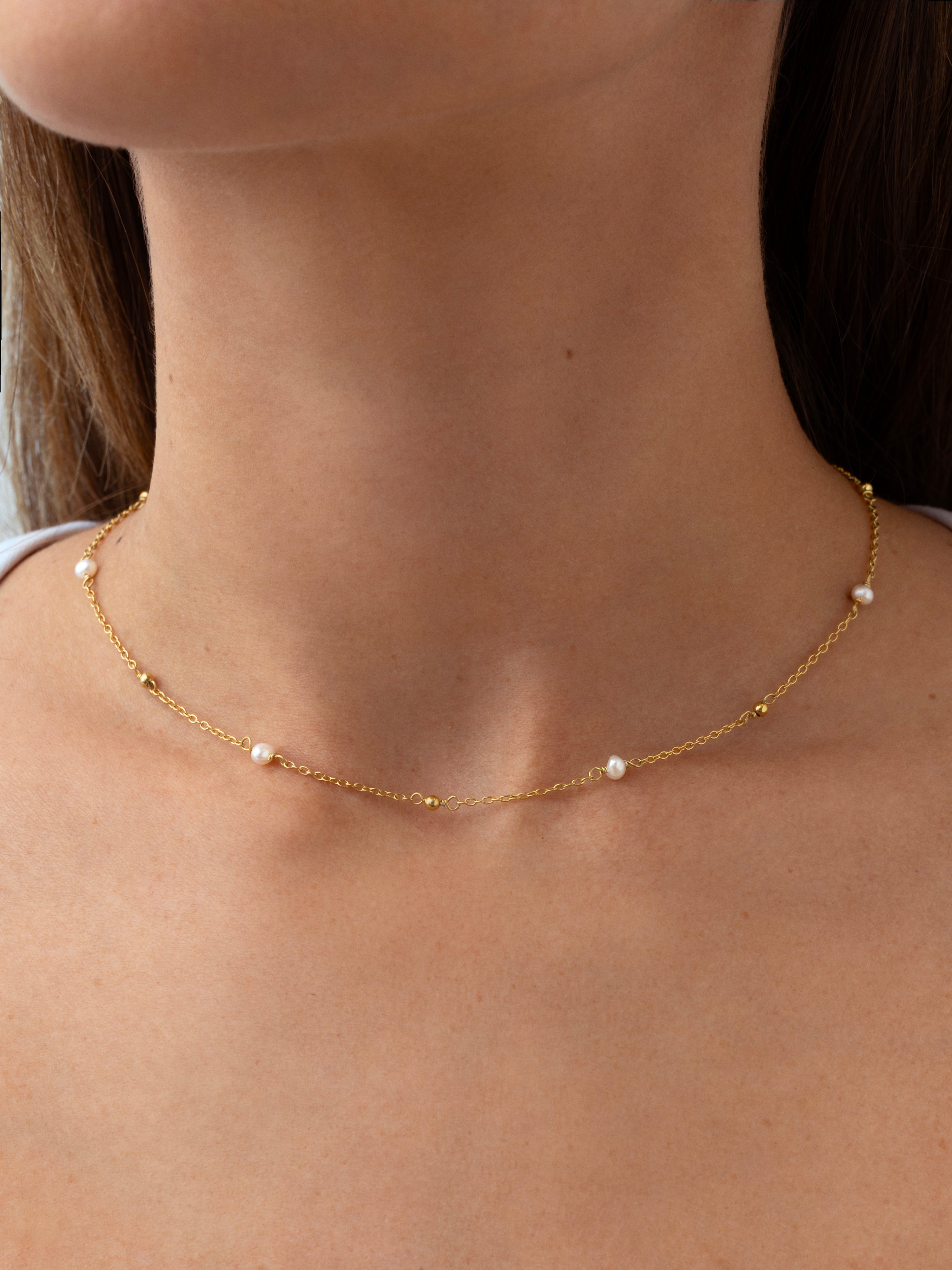 Collar Bahia Pearls Plata Baño Oro