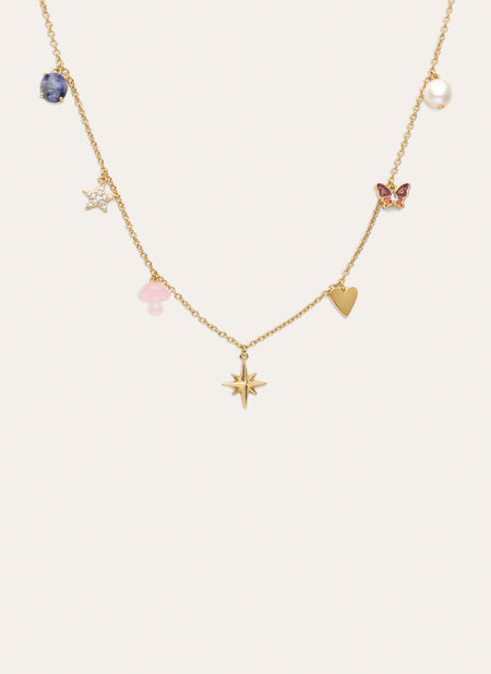 Collier Multicharms Fairy Tale Plaqué Or
