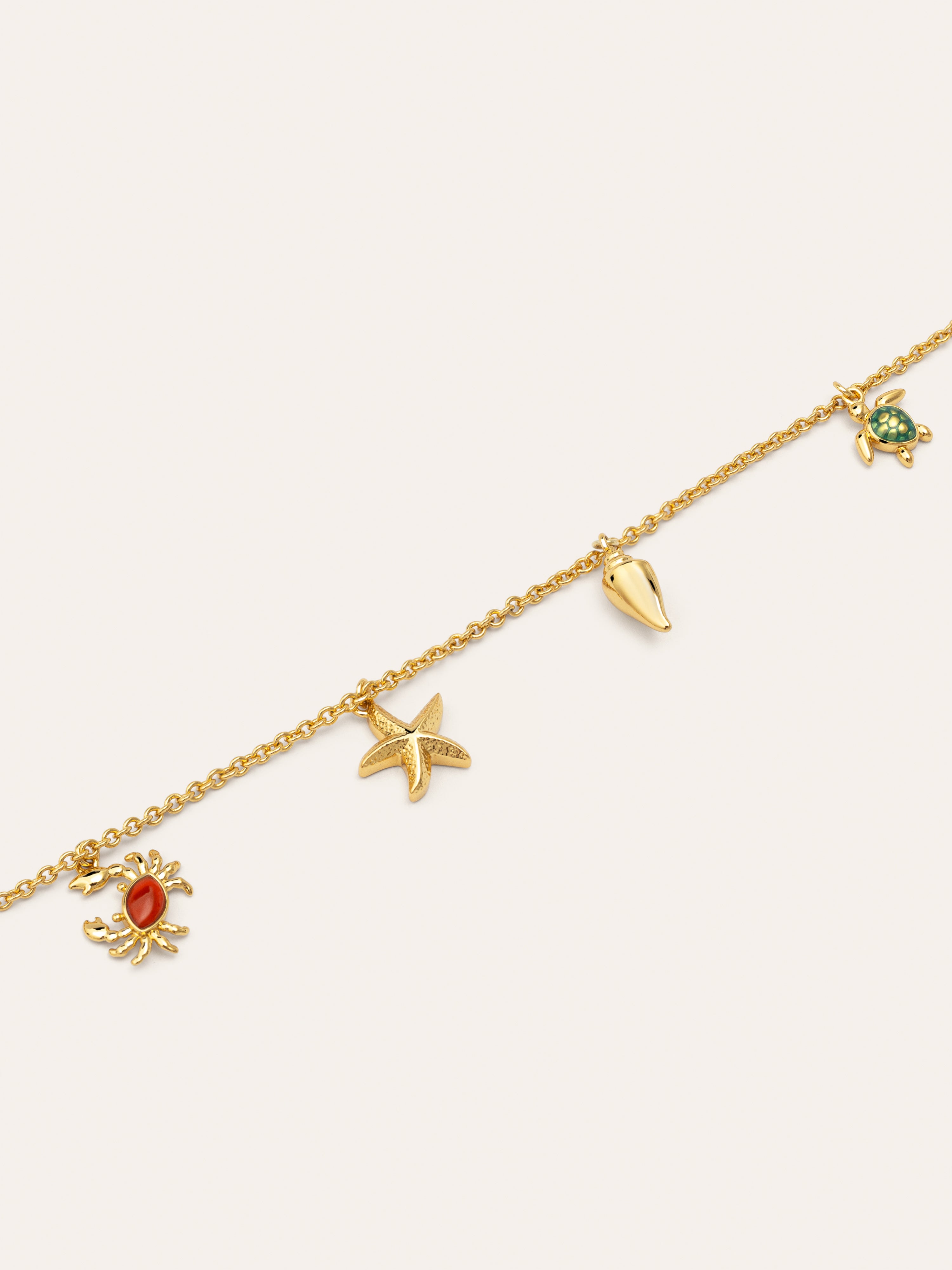 Collar Multicharms Seaside Baño Oro