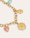 Collier Multicharms Soleil Acier Plaqué Or