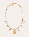 Collier Multicharms Soleil Acier Plaqué Or