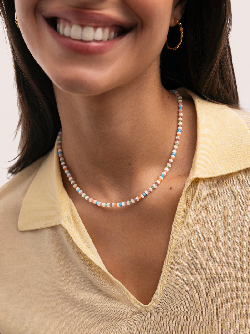 Halskette Nacary Colors Stahl mit 18kt Goldbeschichtung