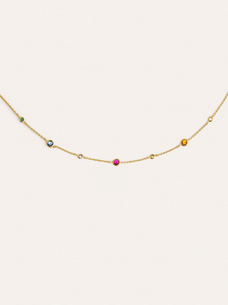 New Orbit Multicolor Halskette, vergoldet