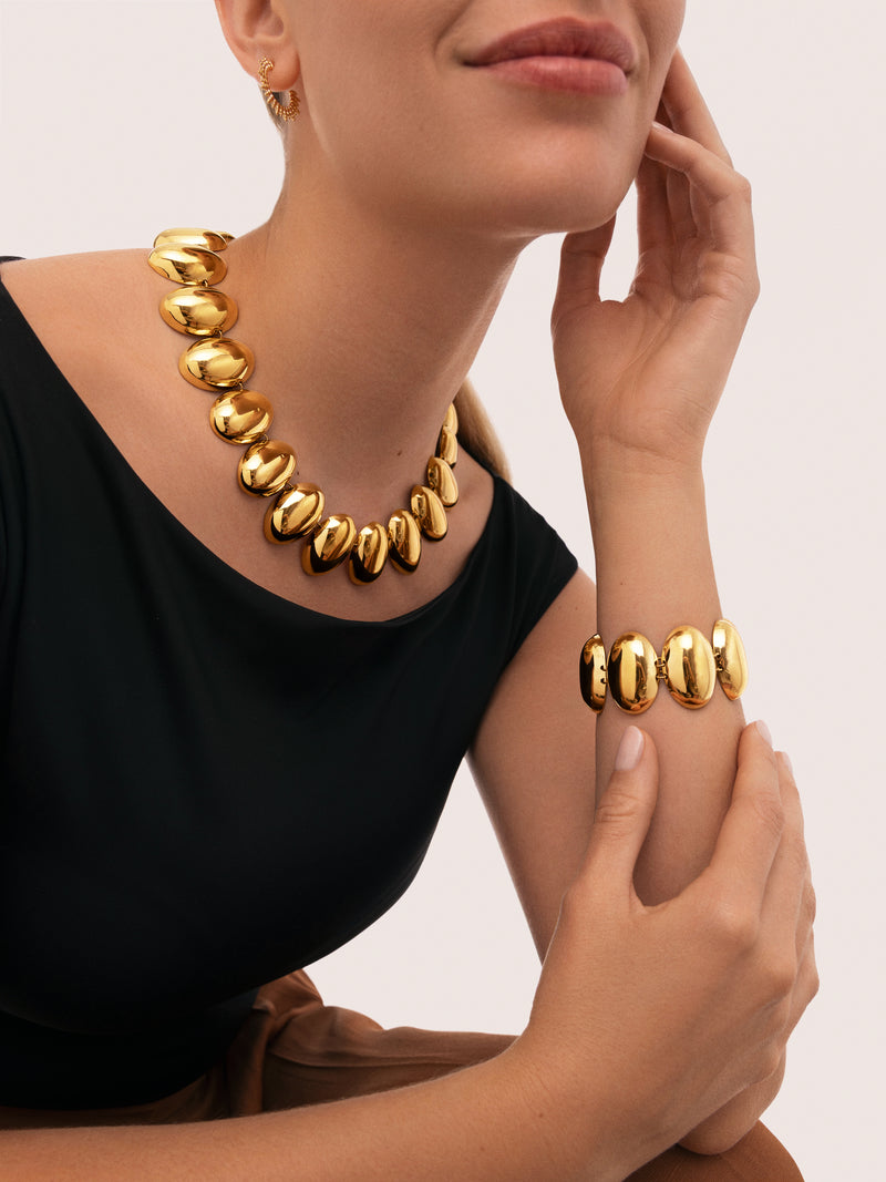Collier Oceya Acier Plaqué Or