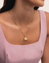 Collar Organic Heart Acero Baño Oro