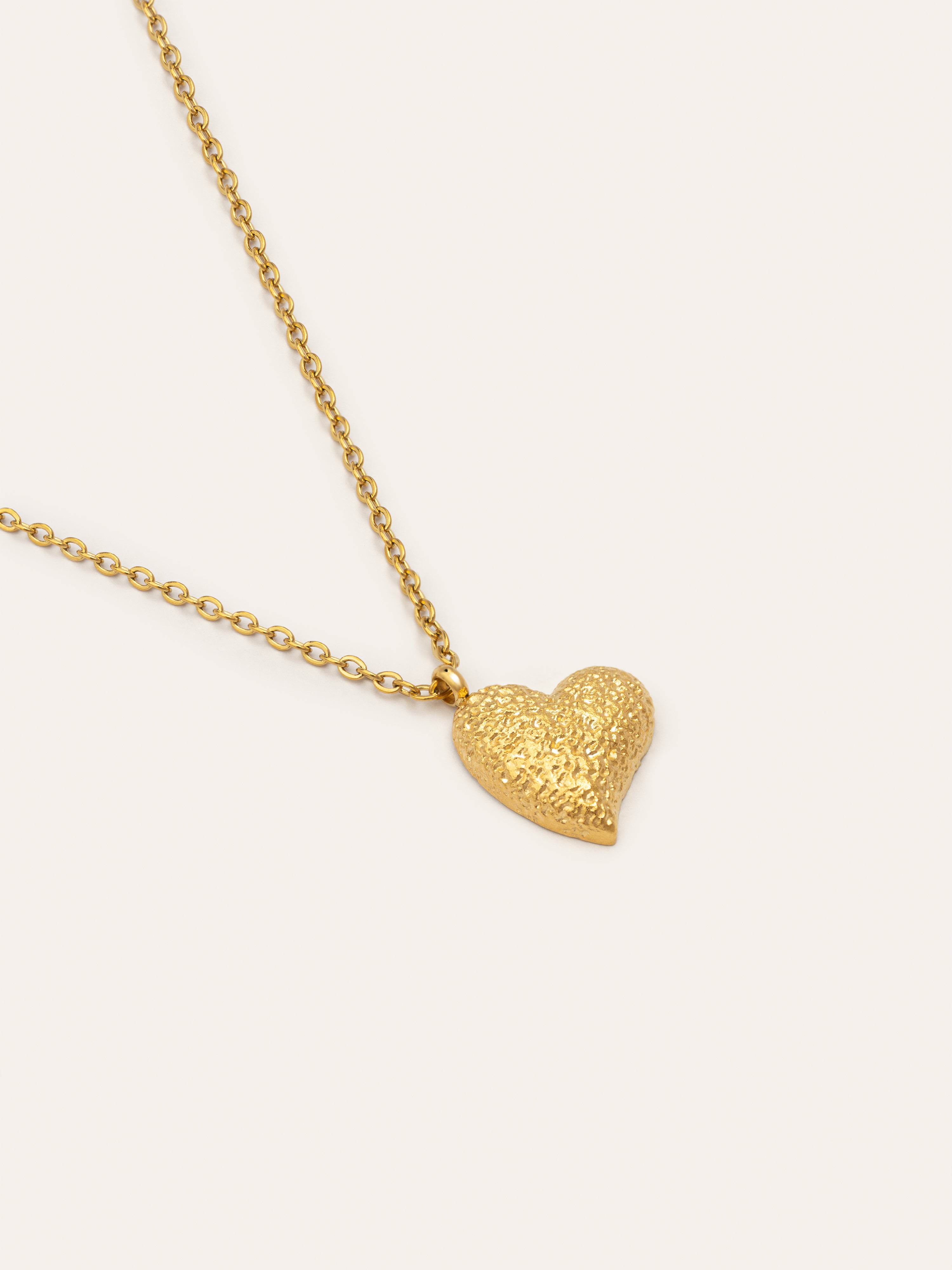 Collar Organic Heart Acero Baño Oro