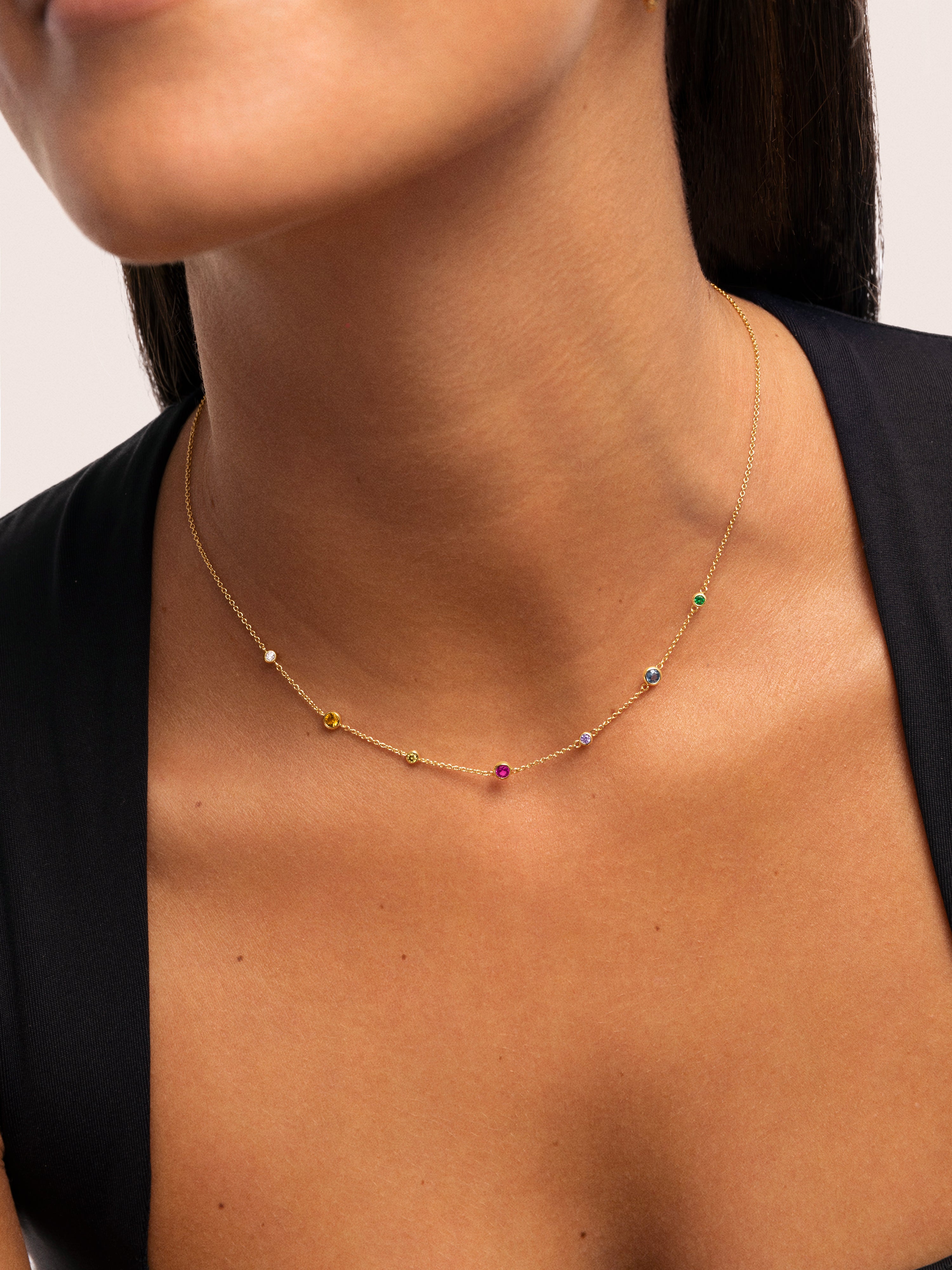 Collar Orbit Multicolor Baño Oro