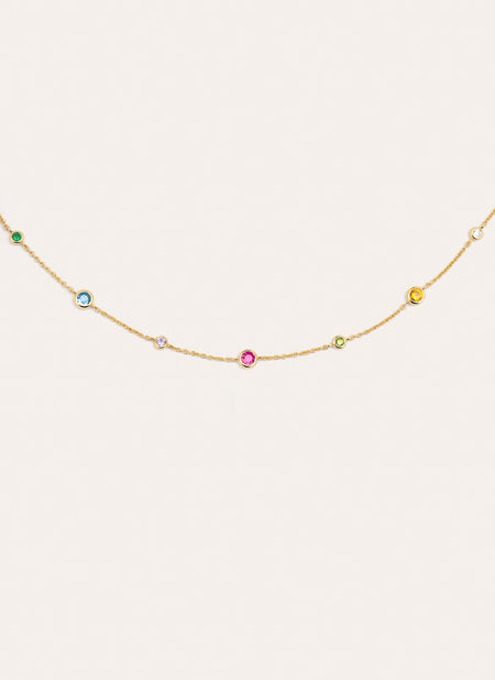 Collar Orbit Multicolor Baño Oro