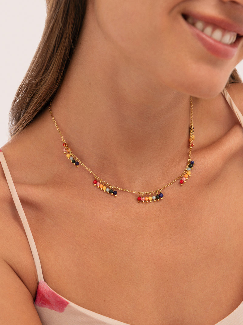 Collar Palmar Colors Acero Baño Oro