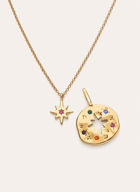 Geschenk-Set Halskette & Charm Para Ti Mamá vergoldet