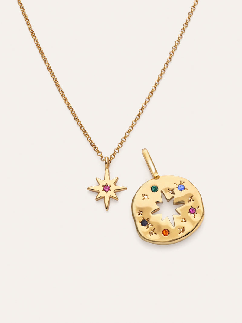 Geschenk-Set Halskette & Charm Para Ti Mamá vergoldet