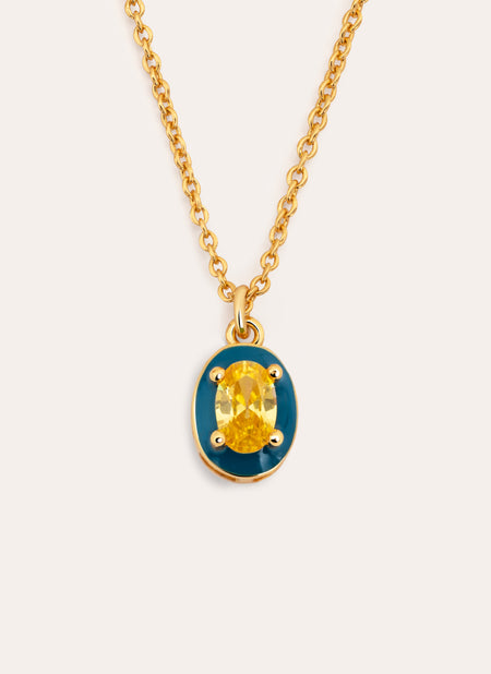 Blue Pop Gold Necklace