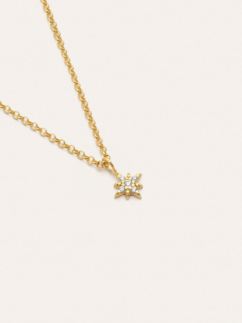 Polar Star Halskette Silber, vergoldet