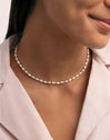 Collar Pompeya Turquesa Acero Baño Oro