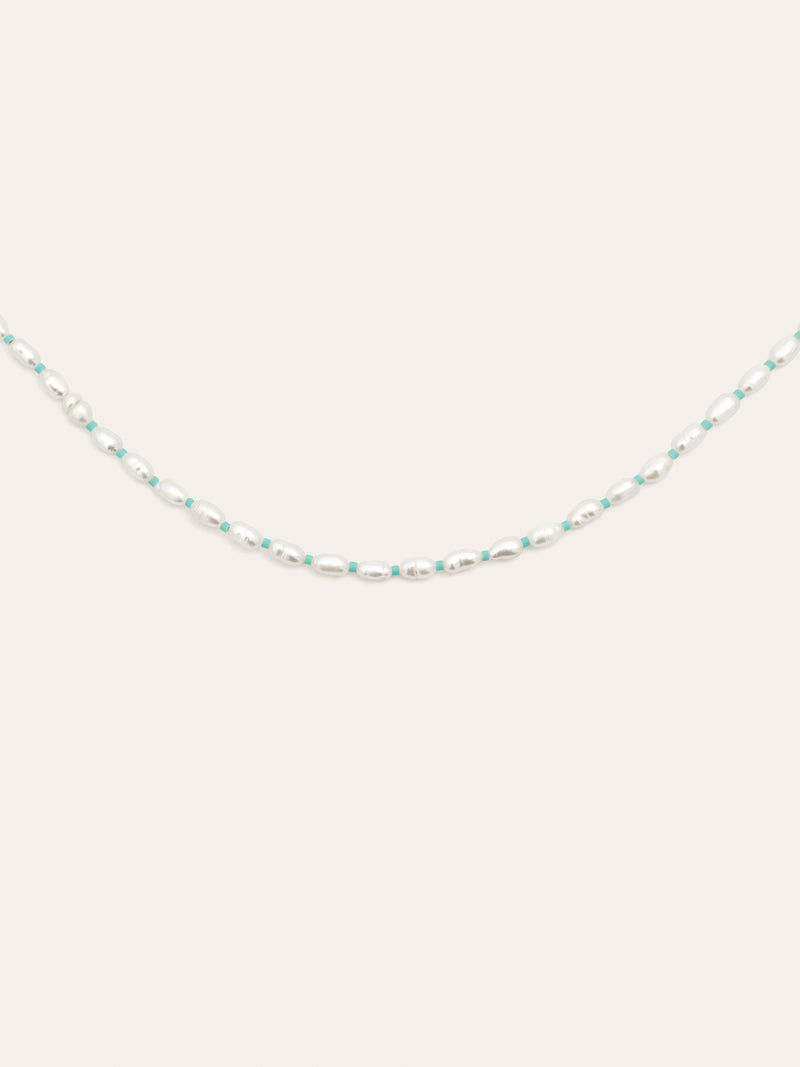 Pompeya Turquoise Stainless Steel Gold Necklace