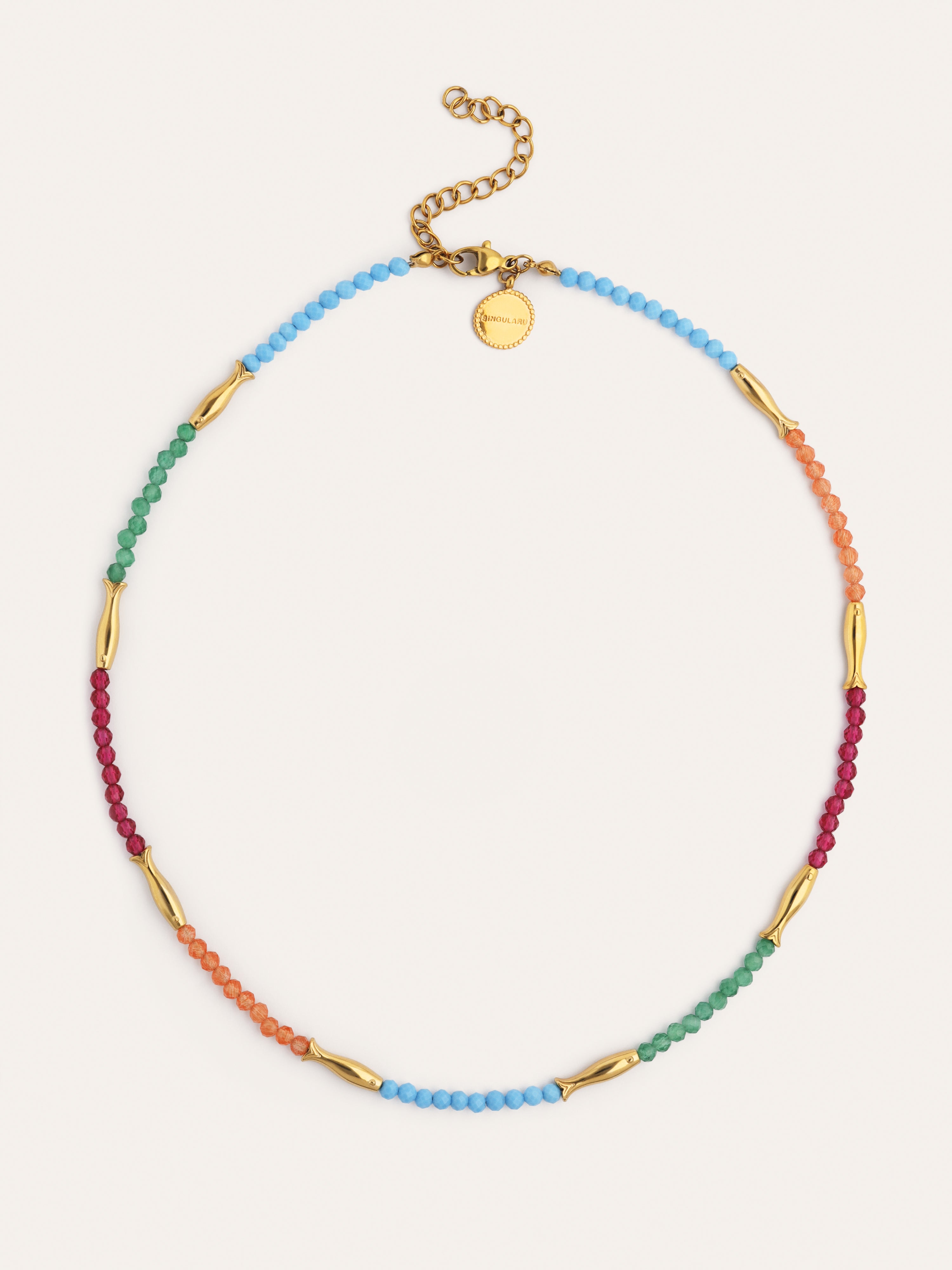 Halskette Dye Fische Edelstahl mit Goldbeschichtung