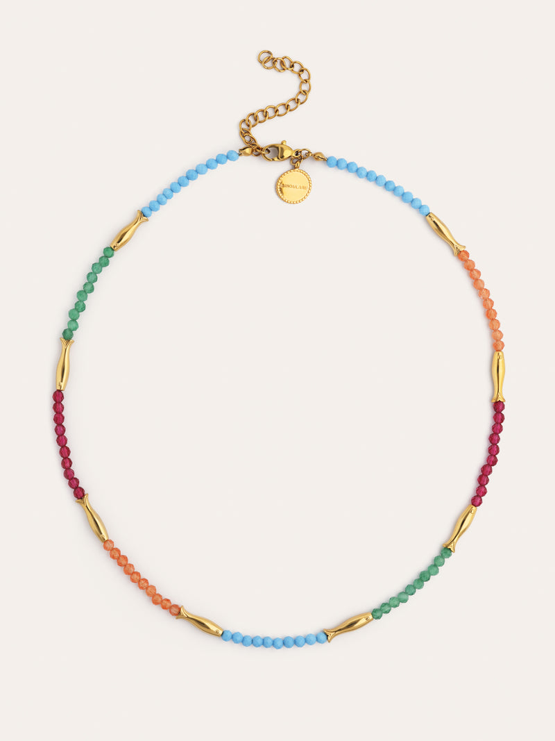 Halskette Dye Fische Edelstahl mit Goldbeschichtung
