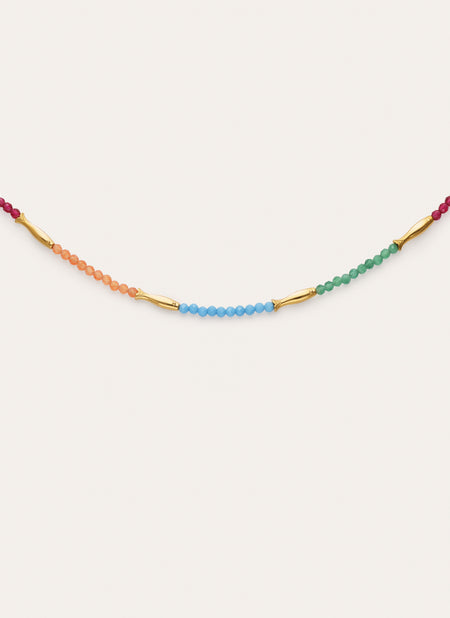 Dye Fish Necklace Gold Plated Steel