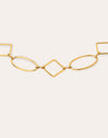 Choker Rhomb & Oval Acero Baño Oro