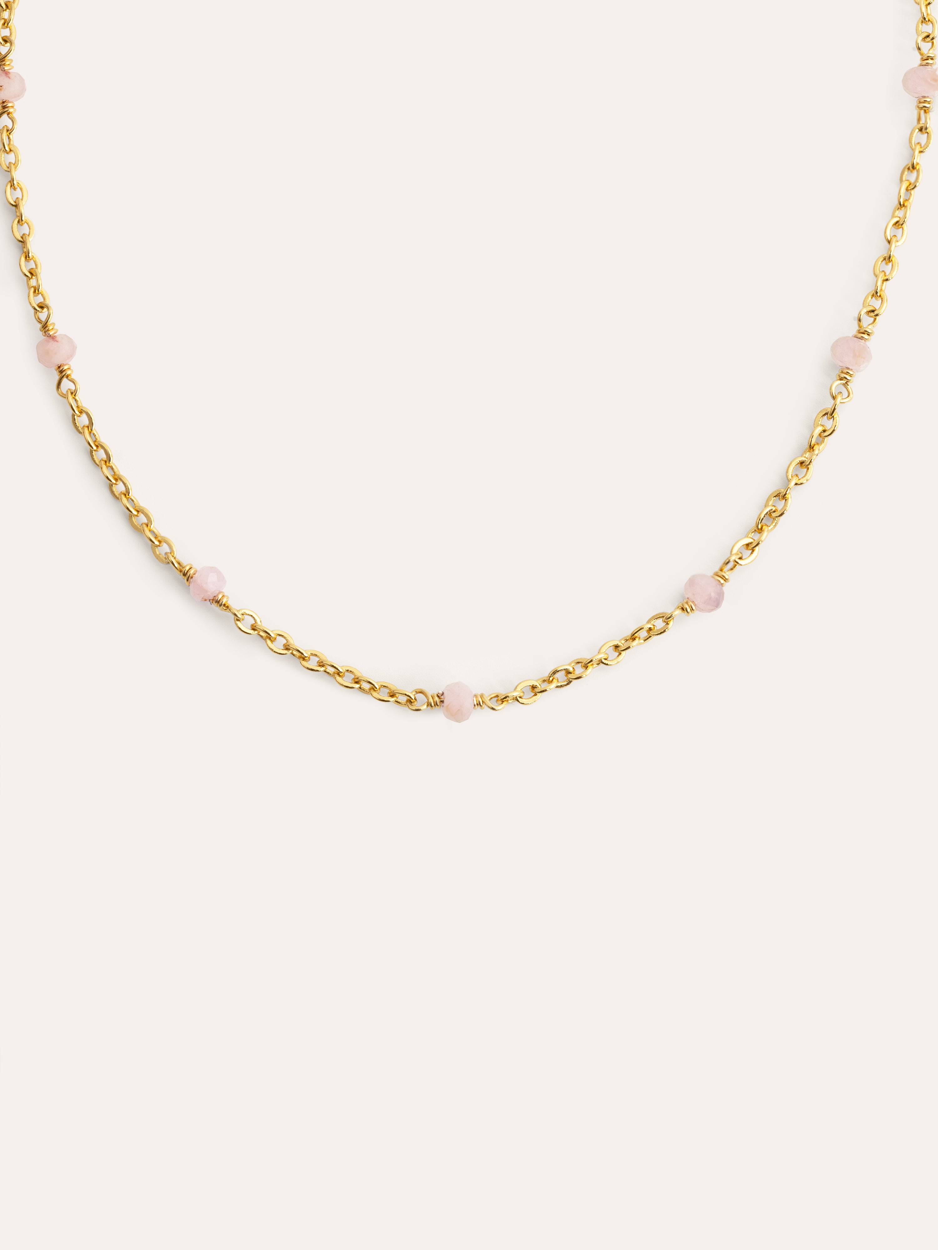 Altea Dots Rose Quartz Gold Necklace