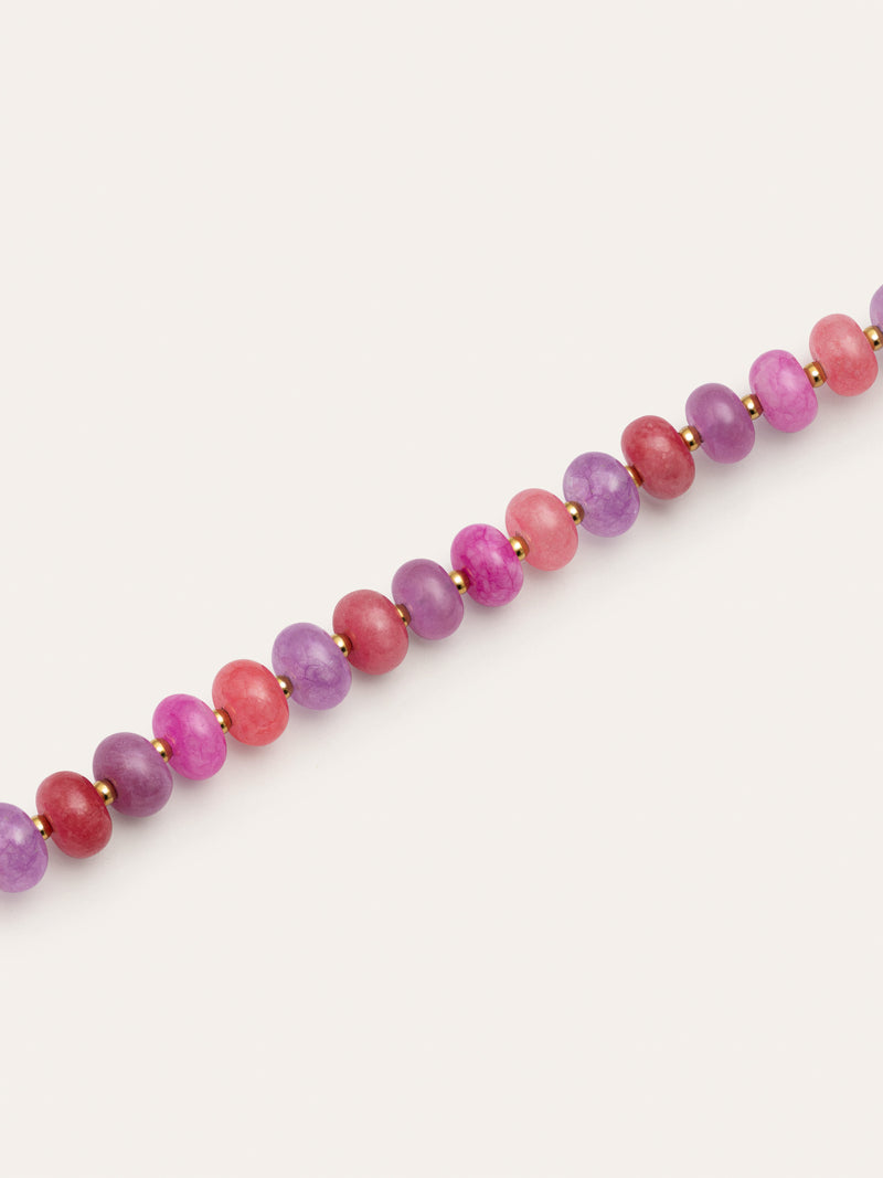 Rosé Stones Halskette Edelstahl, vergoldet