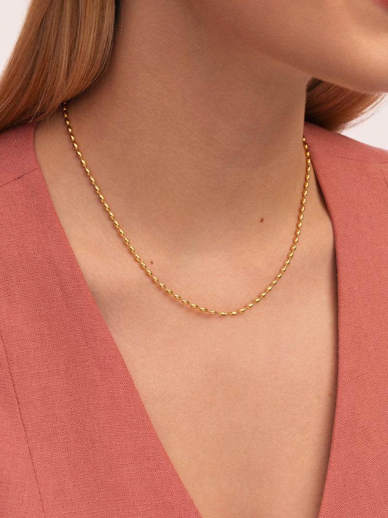 Collier Serpentine Acier Plaqué Or