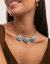Choker Shelly Blue 18kt vergoldet