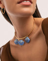 Choker Shelly Blue 18kt vergoldet