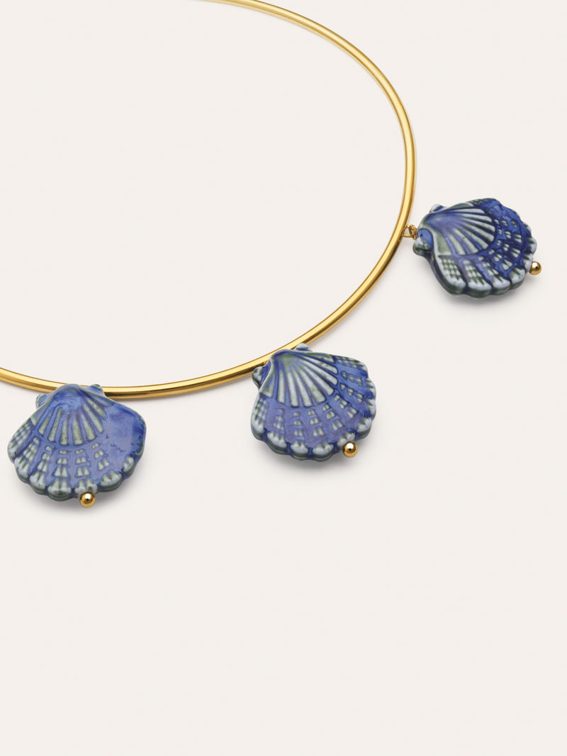 Choker Shelly Blue 18kt vergoldet
