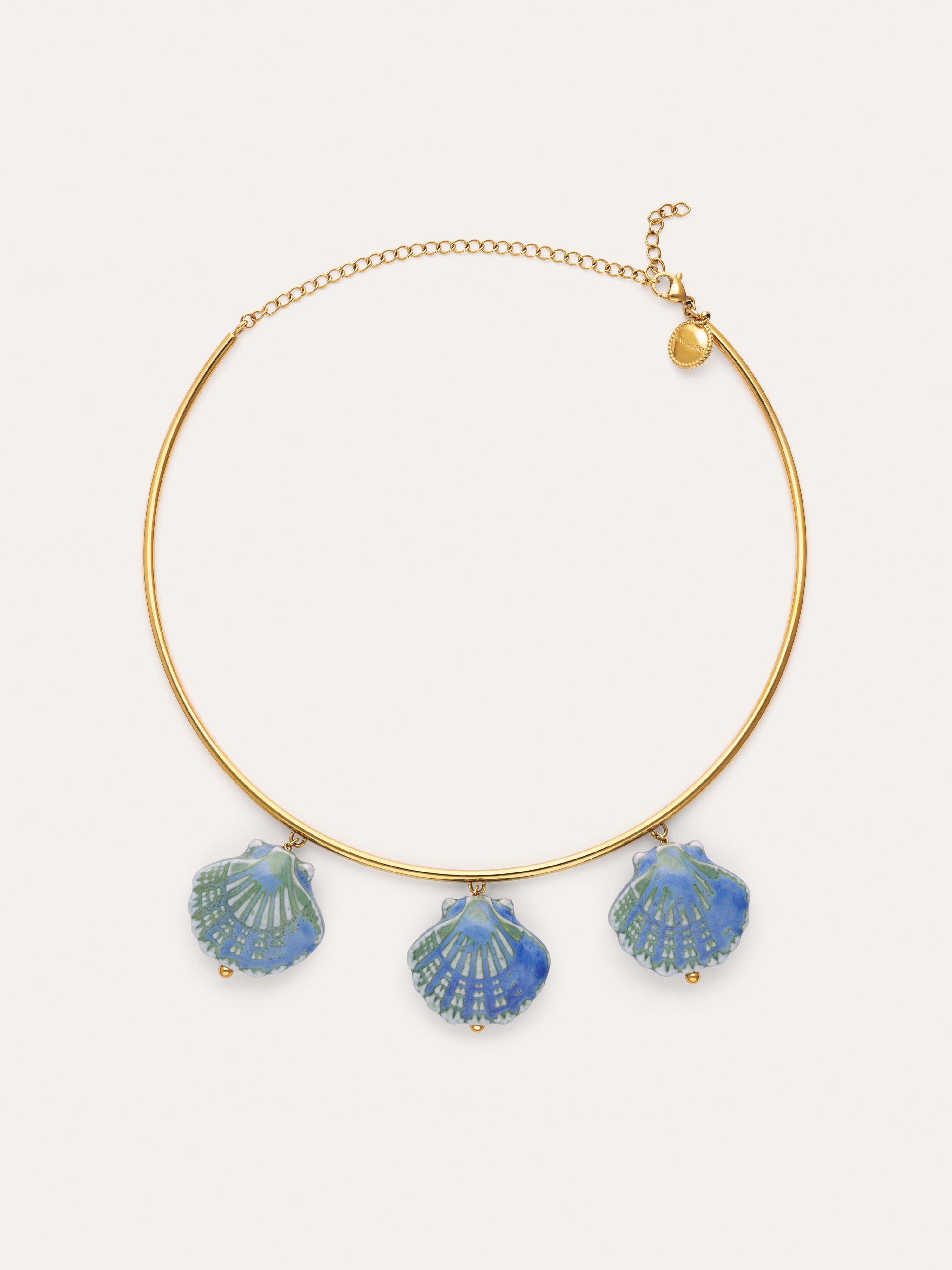 Choker Shelly Blue 18kt vergoldet