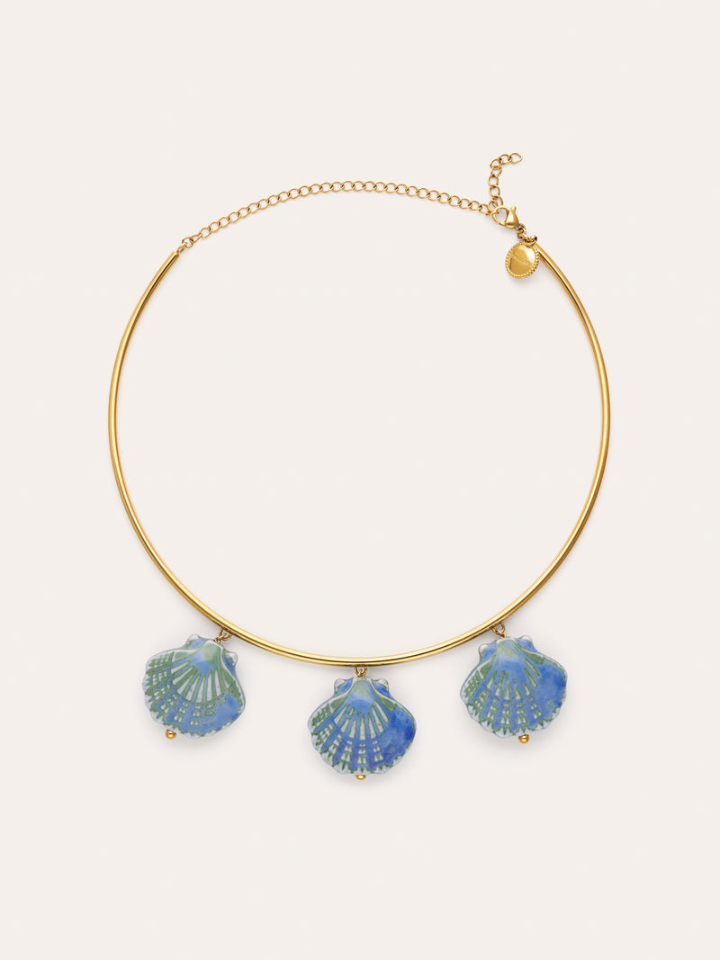 Choker Shelly Blue 18kt vergoldet