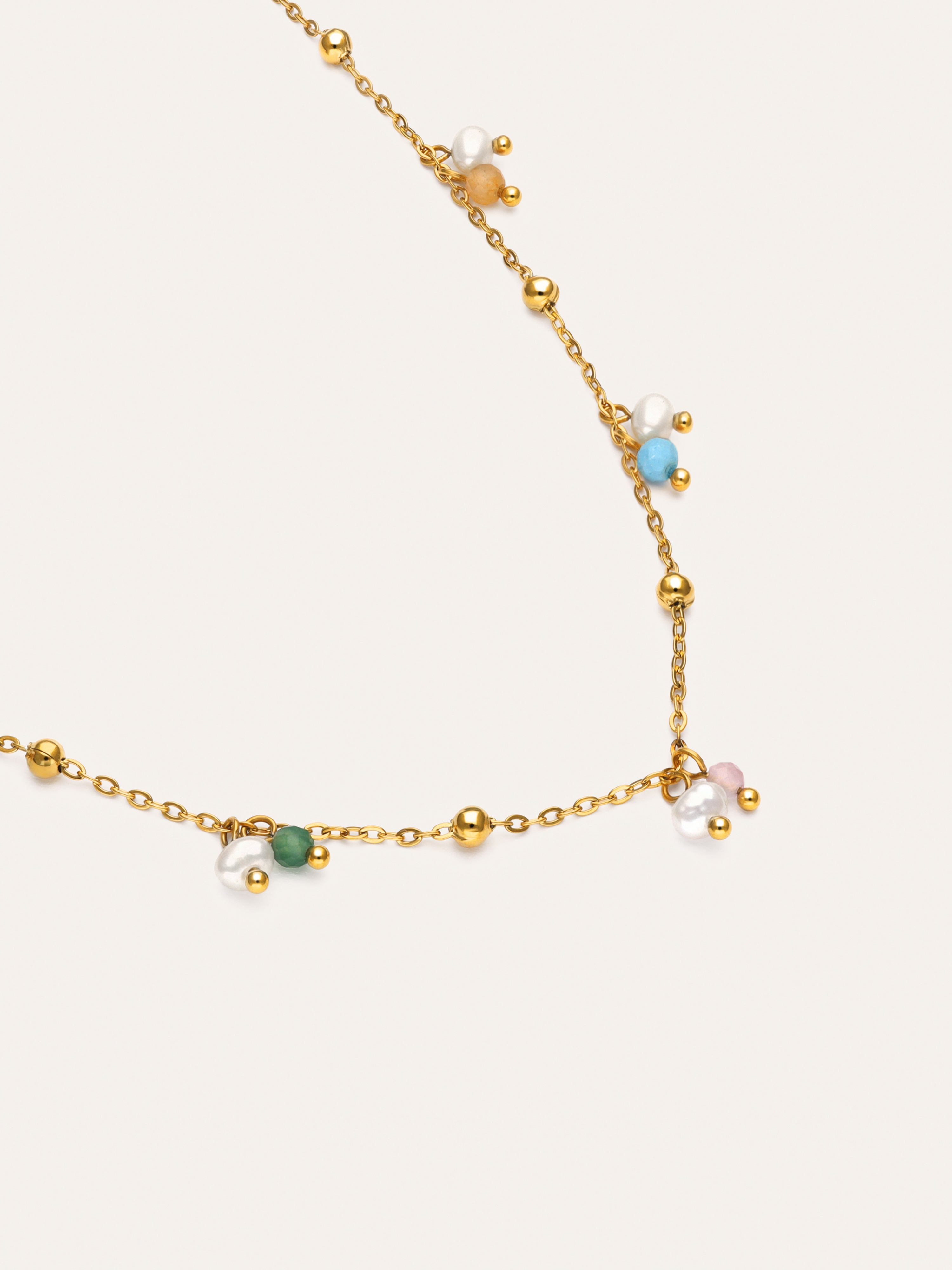 Halskette Shamira Dots aus Stahl mit 18kt Goldbeschichtung